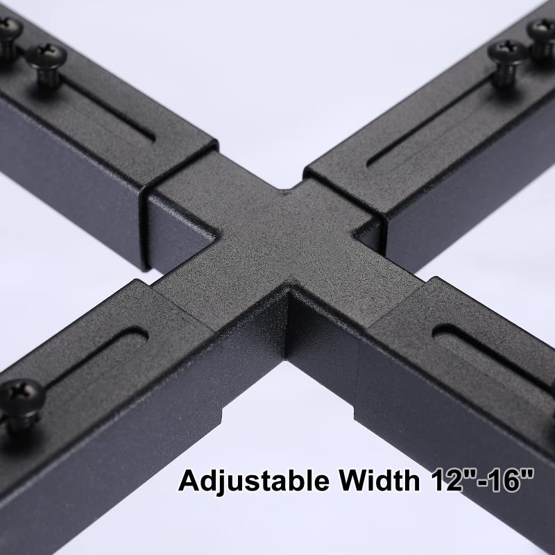 YueTong 2 Pack Metal Plant Stand for Large Plants 12 13 14 15 16 Inch  Heavy Duty Outdoor Plant Stands for Indoor Plants Multiple Tall Black Planter Stands for Patio and Window.Adjustable Width Fits - Image 4